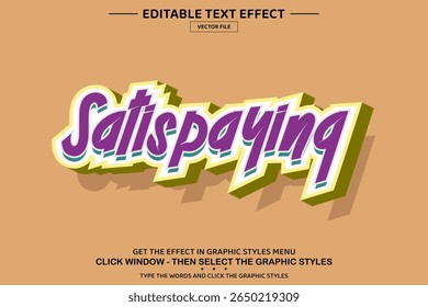 Satisfação do modelo de efeito de texto editável em 3D