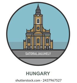 Satoraljaujhely. Cities and towns in Hungary. Flat landmark