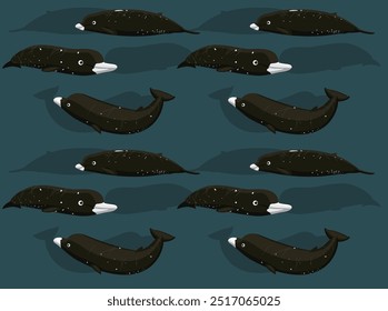 Sato's Beaked Whale bonito desenhos animados sem emenda papel de parede fundo