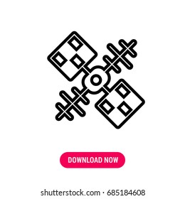 Sattelite vector icon, The outlined symbol of Sputnik. Simple, modern flat vector illustration for mobile app, website or desktop app   