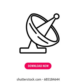 Sattelite vector icon, The outlined symbol of sputnik. Simple, modern flat vector illustration for mobile app, website or desktop app   