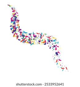 Círculo Saturado Celebra El Fondo Blanco Del Vector. Diseño de arcoíris feliz. Fondo de pantalla festivo de efecto salpicadura. Textura Abstractas de confeti ácido.