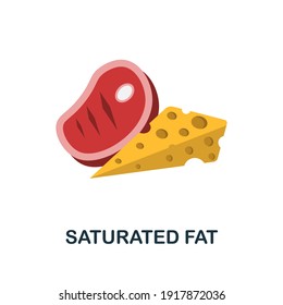 Saturated Fat flat icon. Color simple element from nutrition collection. Creative Saturated Fat icon for web design, templates, infographics and more