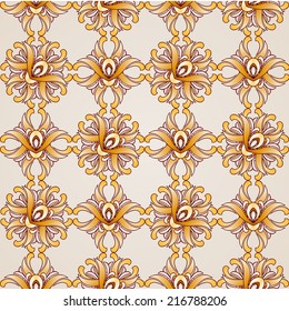 Saturated golden seamless abstract the floral pattern