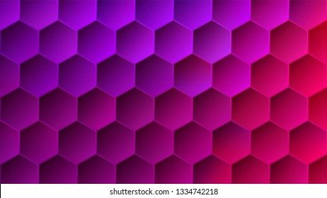 Saturated Magenta and Purple Hexagonal Backdrop