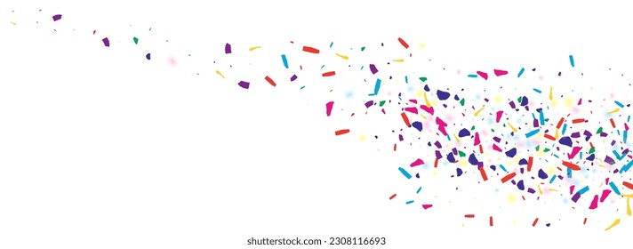Saturated Polka Carnival Vector Transparent Panoramic Background. Rainbow Celebration Rain Backdrop. Trendy Powder Top Invitation. Intense Circle Decoration Card.