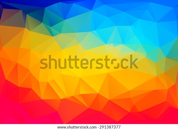 飽和虹の低ポリプリズム背景 多角形のベクター画像イラスト 多角形壁紙 のベクター画像素材 ロイヤリティフリー