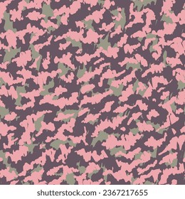 Saturated Repeated Doddle Graphic Artwork. Camouflage Seamless Vibrant Repeated Urban Vector Clouds. Magenta  Seamless Pattern. Brown Repeated Exotic Vector Print.