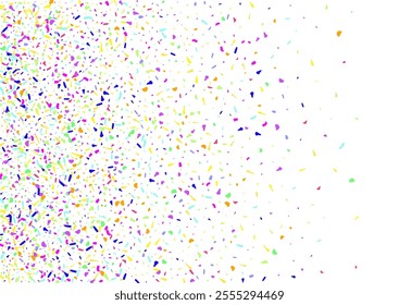 Saturated Round Celebrate Vector White Background. Spectacular Decoration Dot Illustration. Cheerful Polka Top Design. Rainbow Grain Fun Pattern.