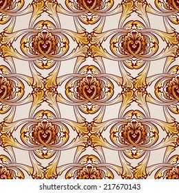Saturated seamless abstract floral pattern in the form  vines