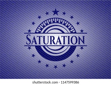 Saturation badge with denim texture