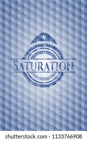 Saturation blue polygonal emblem.