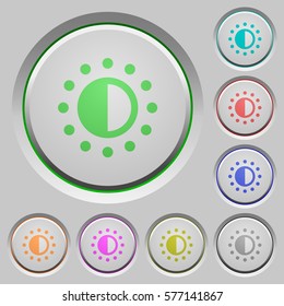 Saturation control color icons on sunk push buttons