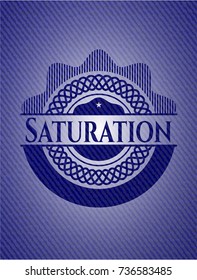 Saturation emblem with jean high quality background