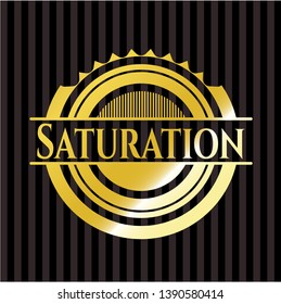 Saturation gold emblem. Vector Illustration. Detailed.