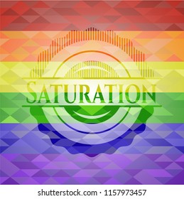 Saturation lgbt colors emblem 