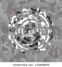 Saturation on grey camouflaged pattern