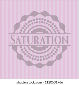 Saturation pink emblem. Retro