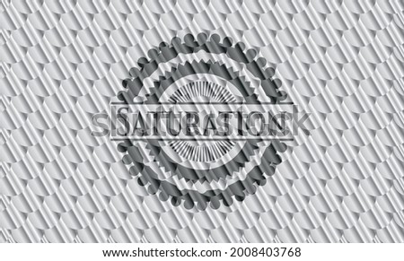 Saturation silver color emblem. Scales pattern. Vector Illustration. Detailed. 