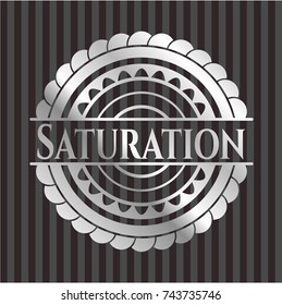 Saturation silver shiny badge