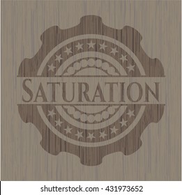 Saturation wooden emblem. Vintage.
