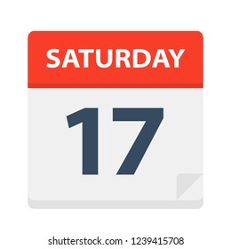 Saturday 17 - Calendar Icon - Vector Illustration