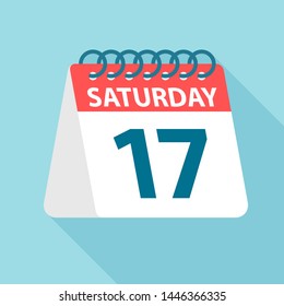 Saturday 17 - Calendar Icon - Vector Illustration