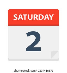 Saturday 2 - Calendar Icon - Vector Illustration