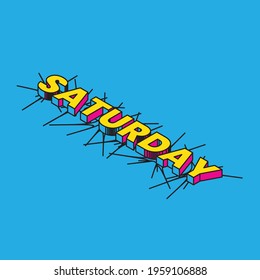 Saturday 3D comic text effect