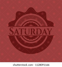 Saturday badge with red background
