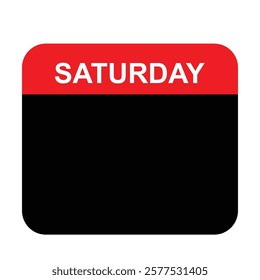 Saturday black calendar web button. Saturday calendar on a red and black background. weekly calendar web buttons. vector illustration