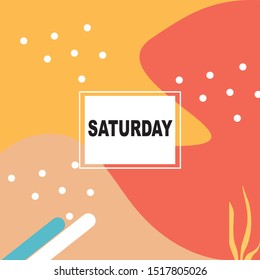 Saturday Book Design Memphis posters in trendy 80s-90s memphis style Memphis design start-up poster vector. Cards,posters. Memphis design 80-90s.