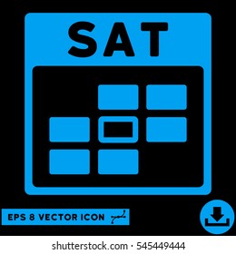 Saturday Calendar Grid icon. Vector EPS illustration style is flat iconic symbol, blue color.