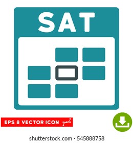 Saturday Calendar Grid icon. Vector EPS illustration style is flat iconic bicolor symbol, soft blue colors.