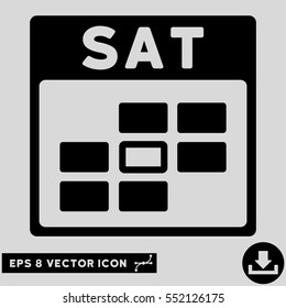 Saturday Calendar Grid icon. Vector EPS illustration style is flat iconic symbol, black color.