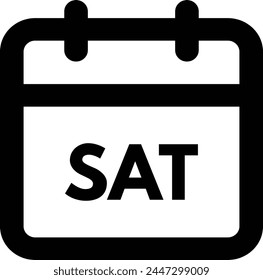 Saturday calendar icon . Saturday calendar page icon . Saturday icon vector