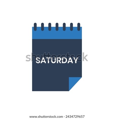 Saturday Calendar Icon of the Weekly. Saturday Icon vector