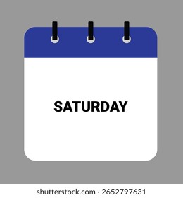 SATURDAY Calendar Icon - White Background. Vector calendar icon showing month design.