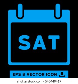 Saturday Calendar Page icon. Vector EPS illustration style is flat iconic symbol, blue color.