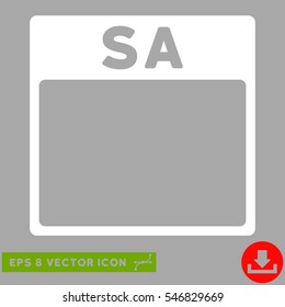 Saturday Calendar Page icon. Vector EPS illustration style is flat iconic symbol, white color.
