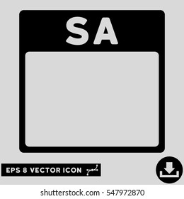Saturday Calendar Page icon. Vector EPS illustration style is flat iconic symbol, black color.