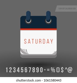 Saturday calendar page pictogram icon. Simple flat pictogram for business, marketing, internet concept on white background.