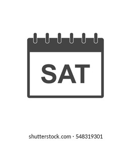 Saturday calendar page pictogram icon. Simple flat pictogram for business, marketing, internet concept on white background. Trendy modern vector symbol for web site design or mobile app.