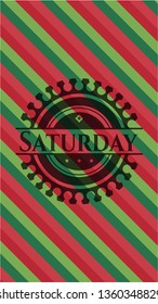 Saturday christmas badge background.