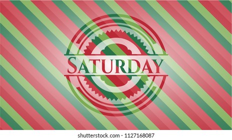 Saturday christmas emblem.