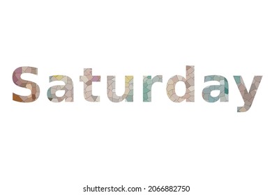 saturday. Colorful typography text banner. Vector the word saturday