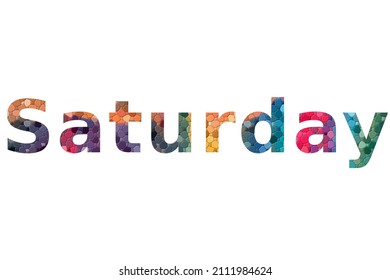 Saturday Colorful Typography Text Banner Vector Stock Vector (Royalty ...