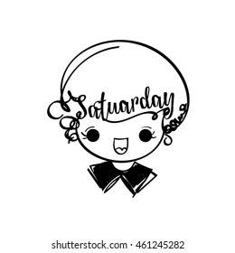  Saturday Happy Day Girl Character illustration vector file