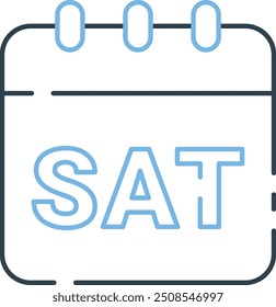 Saturday Icon or Illustration for Weekend and Calendar Designs, Emphasizing Weekly Planning, Day Scheduling, and Weekend Activities for Saturday