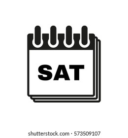 Saturday icon. Sat and calendar, data symbol. Flat design. Stock - Vector illustration